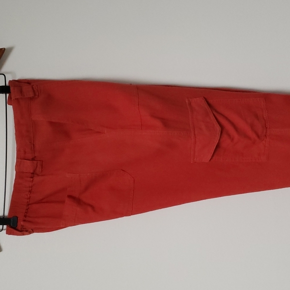 Anthropologie Love Tree orange linen cargo pants joggers - Picture 16 of 16